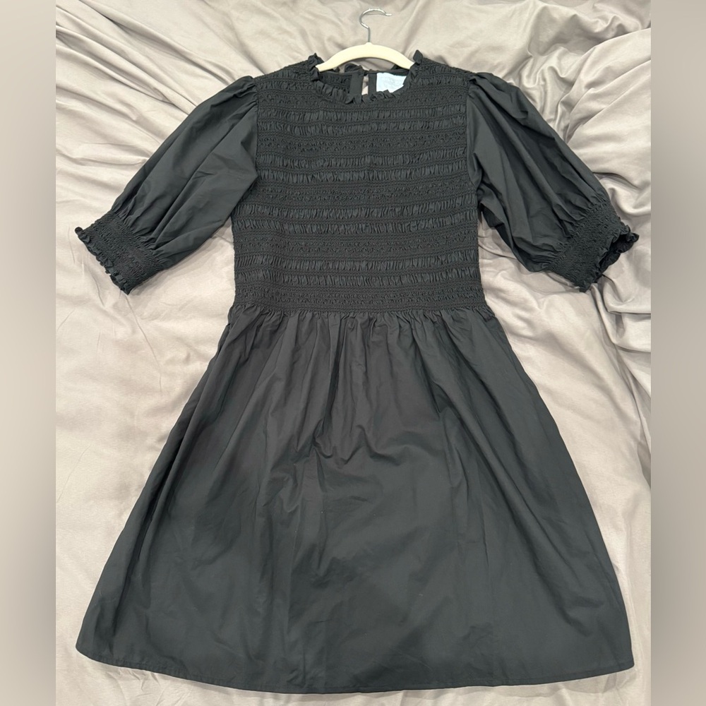 Hill House Home Nap Vivi Black Cotton Dress Medium M $150